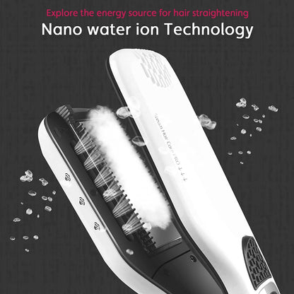 STEAM+ Titanium Flat Iron Hair Straighteners for Women, Dual Voltage Hair Straightening and Curling Iron in One