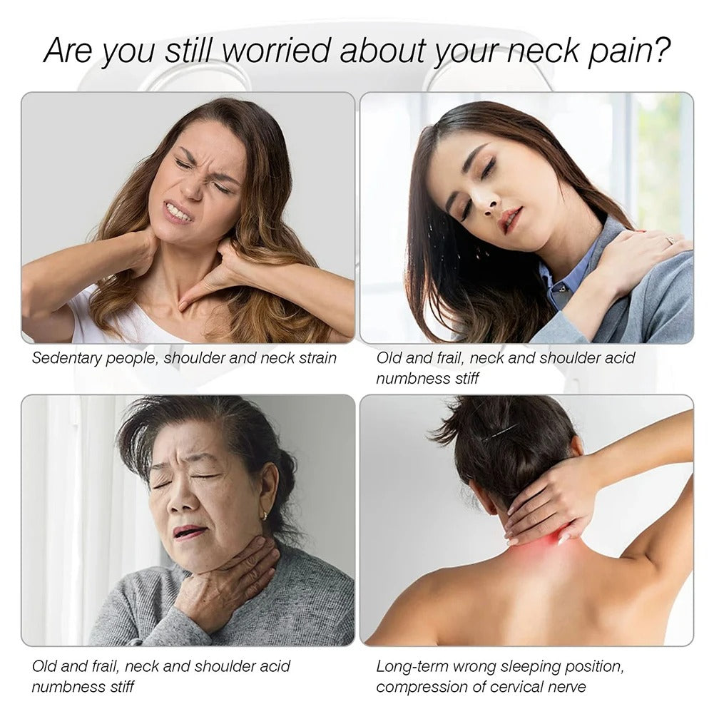 Pain Relief | 4-Head Heated Neck & Shoulder Massager – USB Rechargeable
