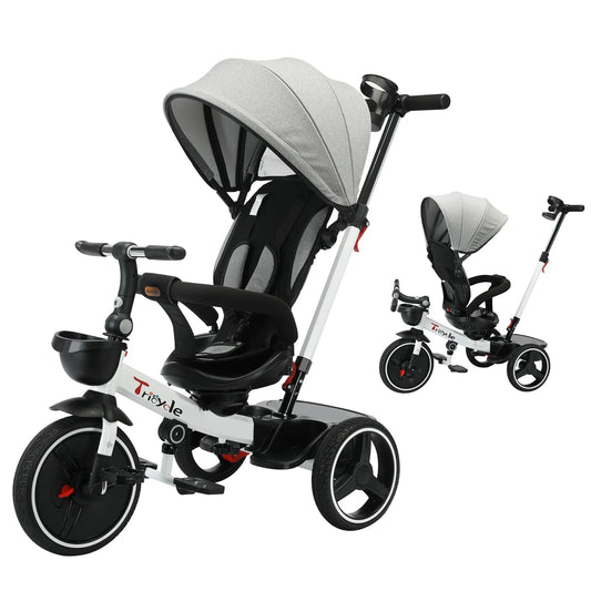 Baby Stroller Tricycle Ride Bike - 5-in-1, Adjustable Canopy, Sitting & Lying (1-5 Years)