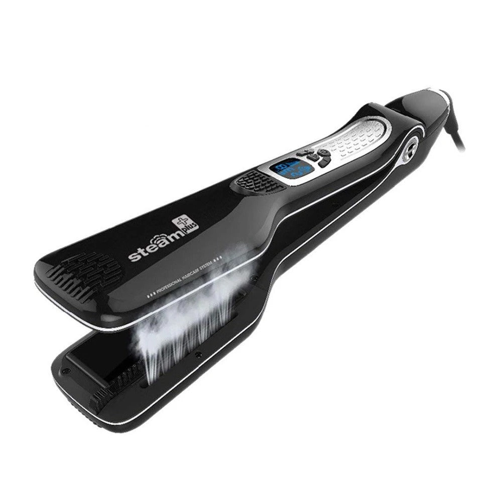 STEAM+ Titanium Flat Iron Hair Straighteners for Women, Dual Voltage Hair Straightening and Curling Iron in One