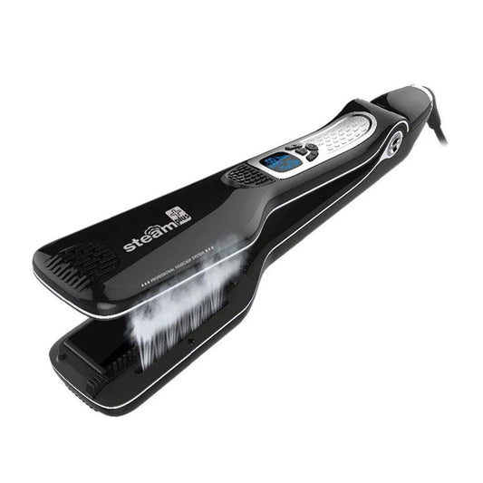 STEAM+ Titanium Flat Iron Hair Straighteners for Women, Dual Voltage Hair Straightening and Curling Iron in One