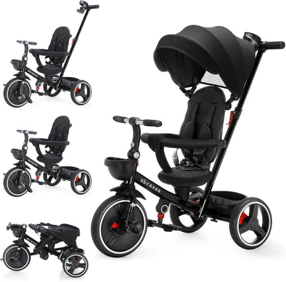 Baby Stroller Tricycle Ride Bike - 5-in-1, Adjustable Canopy, Sitting & Lying (1-5 Years)